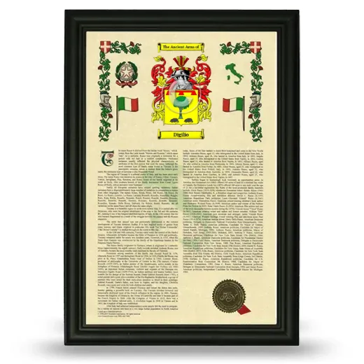 Digilio Armorial History Framed - Black