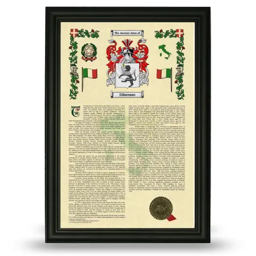 Dilorenzo Armorial History Framed - Black