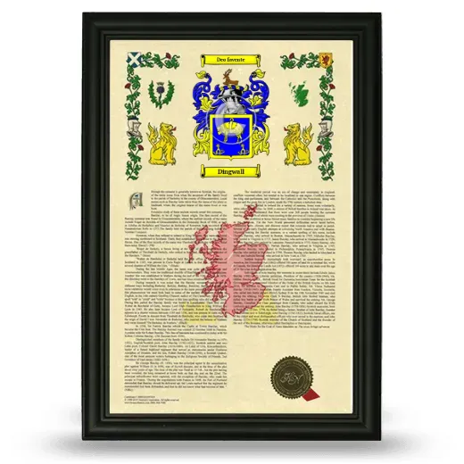 Dingwall Armorial History Framed - Black