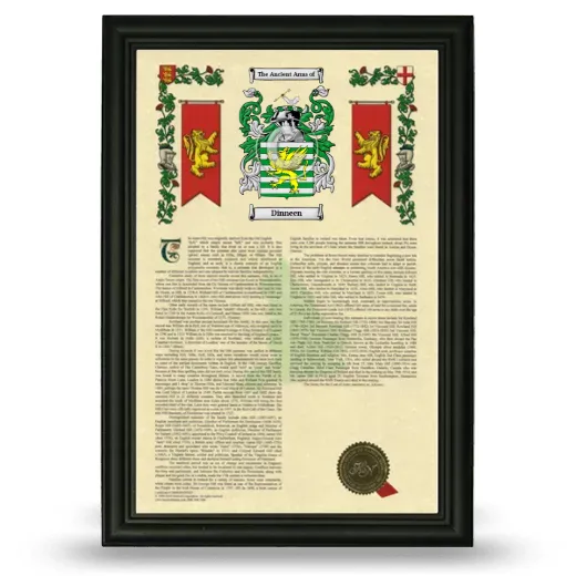 Dinneen Armorial History Framed - Black