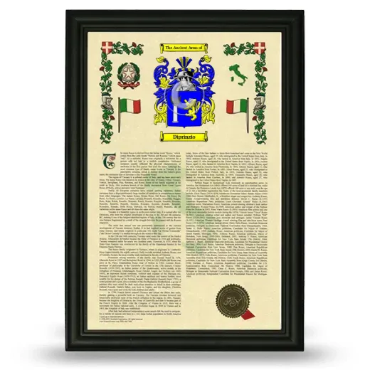 Diprinzio Armorial History Framed - Black