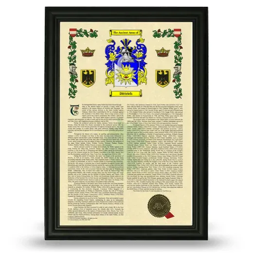 Dittrich Armorial History Framed - Black