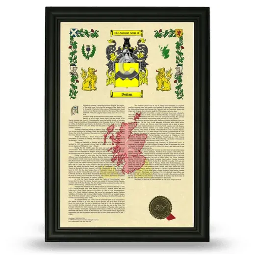 Doñan Armorial History Framed - Black
