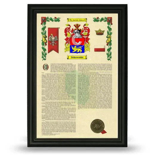 Dobrowolski Armorial History Framed - Black