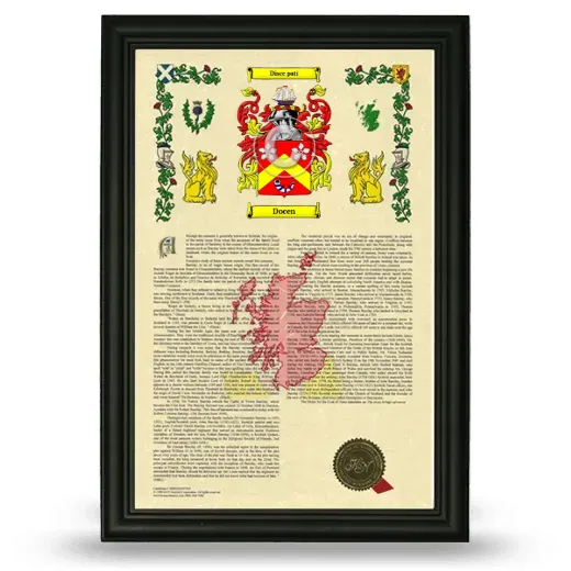 Docen Armorial History Framed - Black