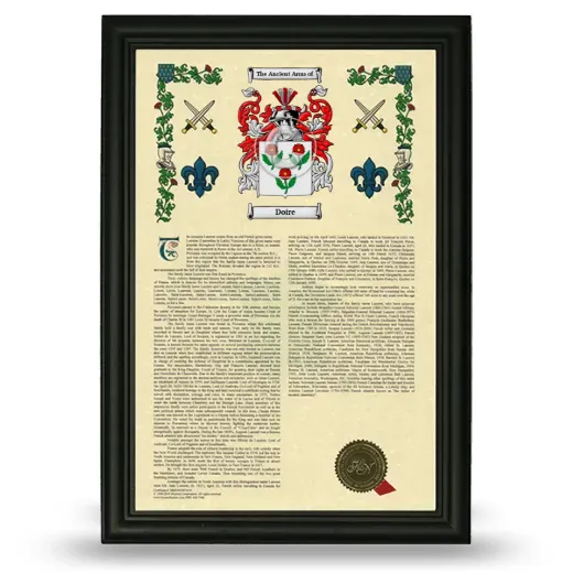 Doire Armorial History Framed - Black