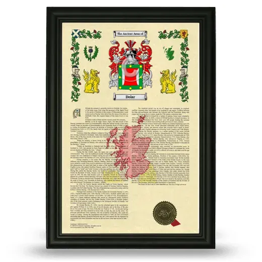 Dolar Armorial History Framed - Black