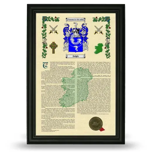 Dolph Armorial History Framed - Black