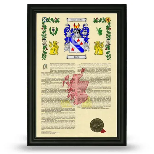 Dolye Armorial History Framed - Black