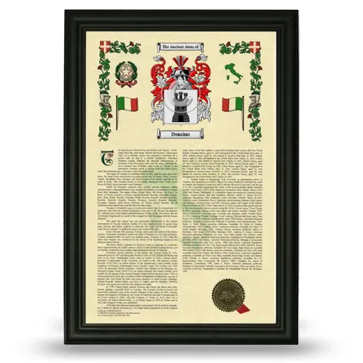 Domino Armorial History Framed - Black