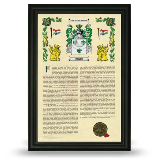 Donker Armorial History Framed - Black