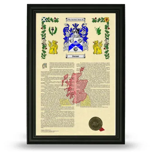 Dorant Armorial History Framed - Black