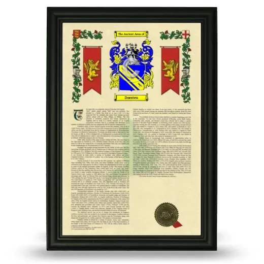 Dorsten Armorial History Framed - Black