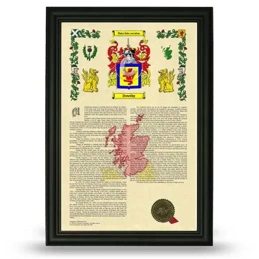 Dowthy Armorial History Framed - Black