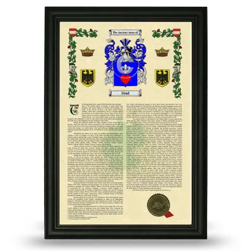 Drad Armorial History Framed - Black