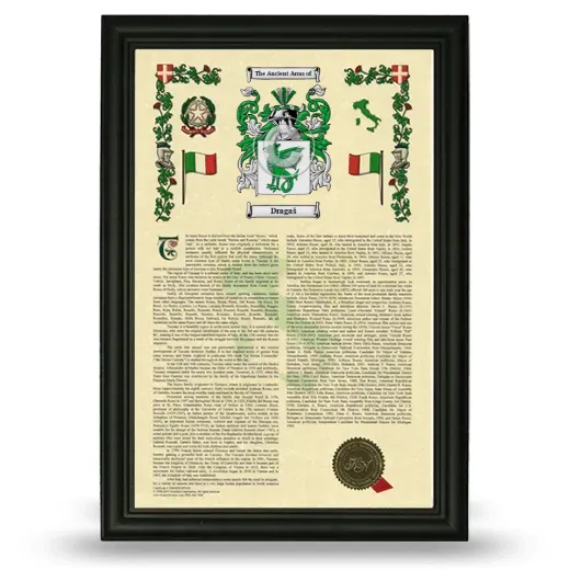 Dragaš Armorial History Framed - Black