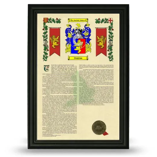 Drayton Armorial History Framed - Black