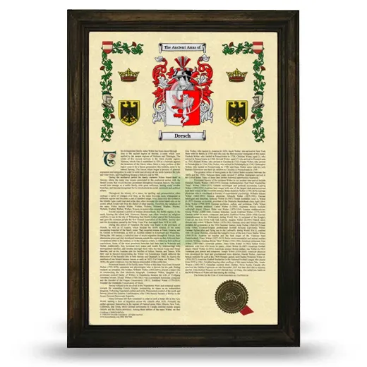 Dresch Armorial History Framed - Brown