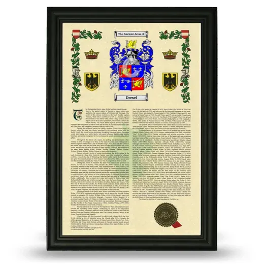 Drexel Armorial History Framed - Black