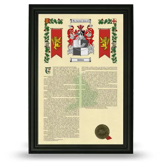 Drives Armorial History Framed - Black