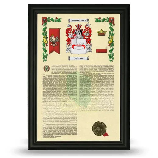 Drukman Armorial History Framed - Black