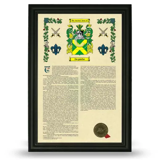 Du guiche Armorial History Framed - Black