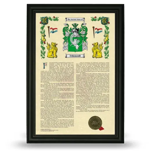 Duhammill Armorial History Framed - Black