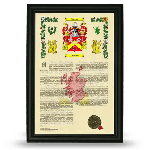 Duncine Armorial History Framed - Black