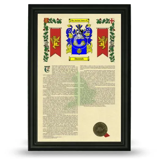 Dunwich Armorial History Framed - Black