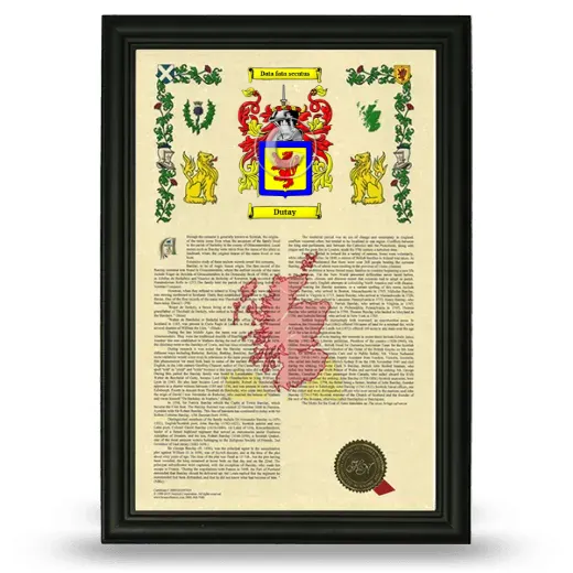 Dutay Armorial History Framed - Black