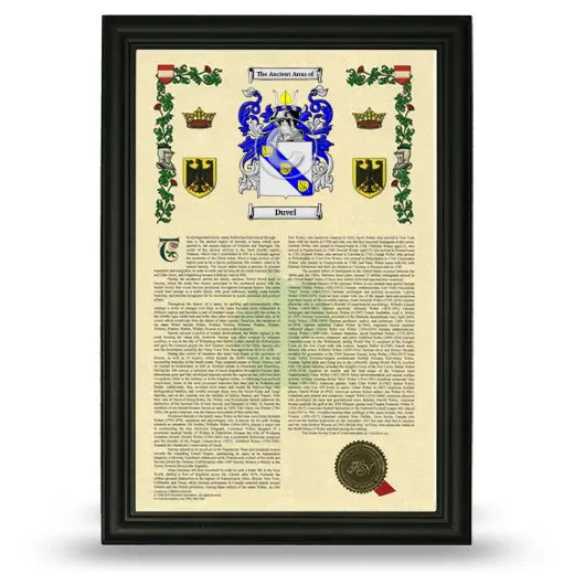 Duvel Armorial History Framed - Black
