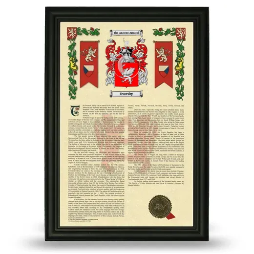 Dvorsky Armorial History Framed - Black