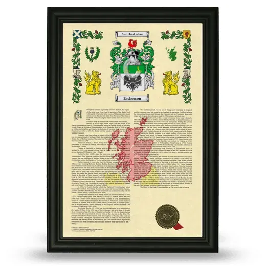 Eacherson Armorial History Framed - Black