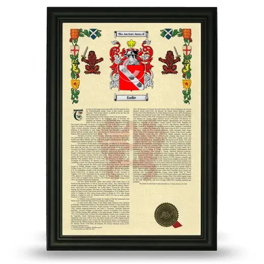 Eadie Armorial History Framed - Black