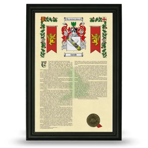 Earnly Armorial History Framed - Black