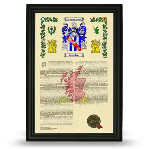 Easterling Armorial History Framed - Black