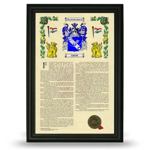 Echtelt Armorial History Framed - Black