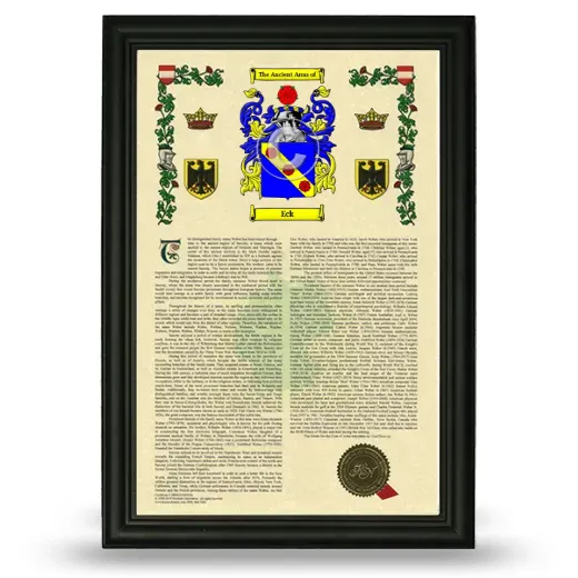 Eck Armorial History Framed - Black