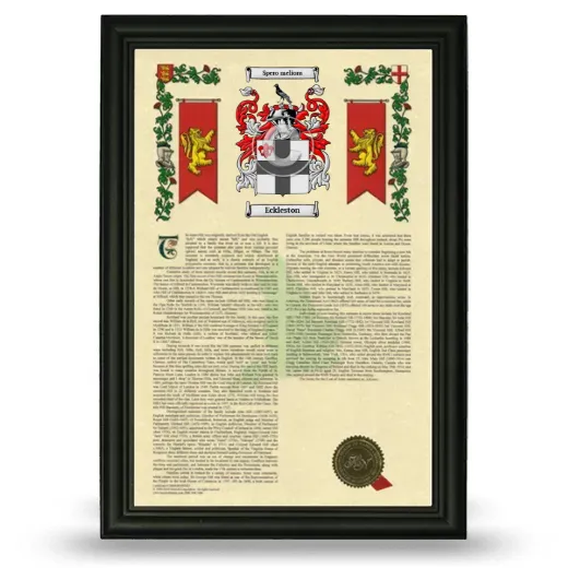 Eckleston Armorial History Framed - Black