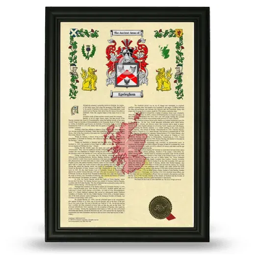 Egeleghan Armorial History Framed - Black