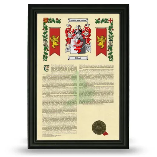Elfert Armorial History Framed - Black