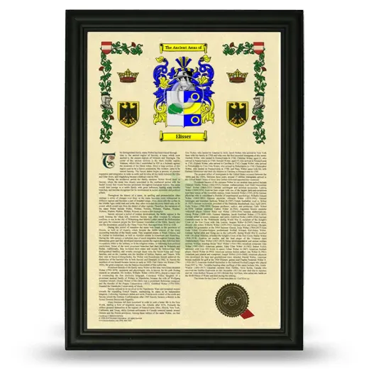 Elisser Armorial History Framed - Black