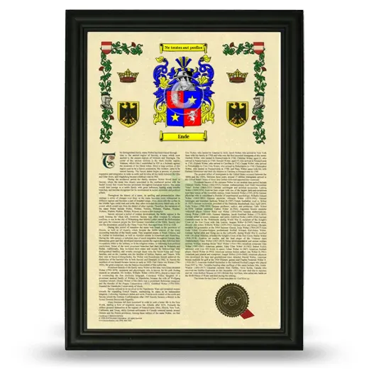 Ende Armorial History Framed - Black