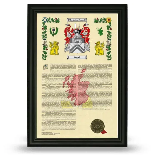 Engall Armorial History Framed - Black