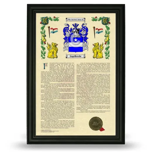 Engelbrecht Armorial History Framed - Black