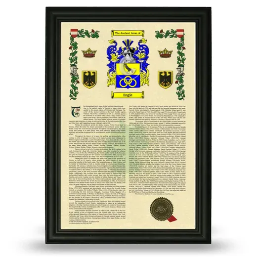 Engle Armorial History Framed - Black