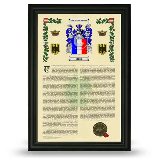 Ergold Armorial History Framed - Black