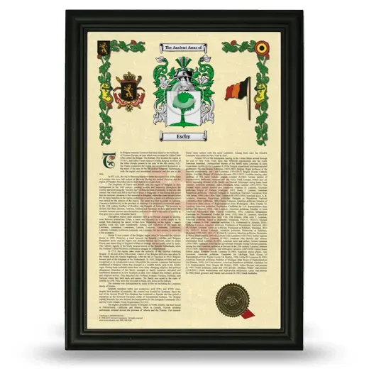 Eschy Armorial History Framed - Black