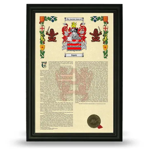 Espey Armorial History Framed - Black
