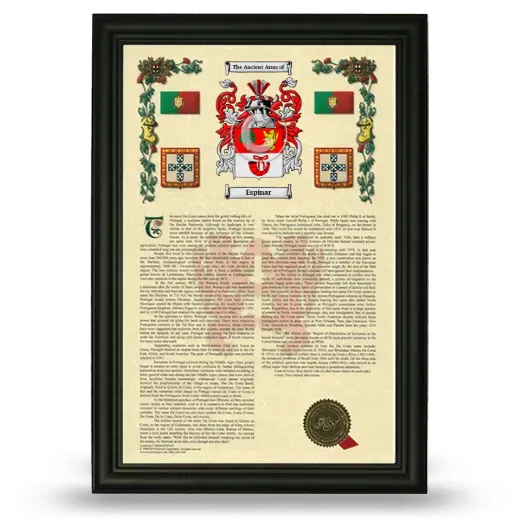 Espinar Armorial History Framed - Black